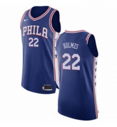Womens Nike Philadelphia 76ers 22 Richaun Holmes Authentic Blue Road NBA Jersey Icon Edition 