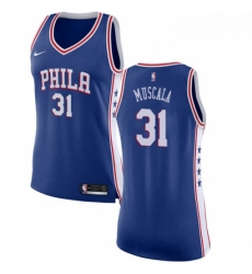 Womens Nike Philadelphia 76ers 31 Mike Muscala Swingman Blue NBA Jersey Icon Edition 