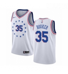 Womens Nike Philadelphia 76ers 35 Trevor Booker White Swingman Jersey Earned Edition 