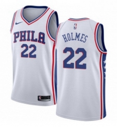 Youth Nike Philadelphia 76ers 22 Richaun Holmes Authentic White Home NBA Jersey Association Edition 