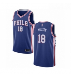 Youth Philadelphia 76ers 18 Shake Milton Swingman Blue Basketball Jersey Icon Edition 