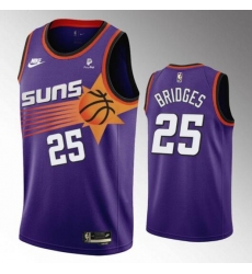 Men Nike Phoenix Suns 25 Mikal Bridges Swingman Purple NBA Jersey
