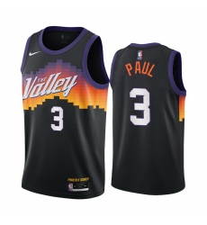 Men Nike Phoenix Suns 3 Chris Paul Black NBA Swingman 2020 21 City Edition Jersey