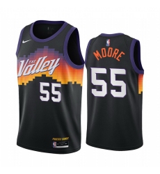 Men Nike Phoenix Suns 55 E 27Twaun Moore Black NBA Swingman 2020 21 City Edition Jersey