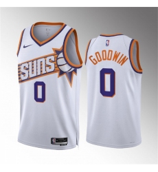 Men Phoenix Suns 0 Jordan Goodwin White Association Edition Stitched Basketball Jersey
