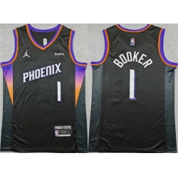 Men Phoenix Suns 1 Devin Booker Black 2025 26 Statement Edition Stitched Basketball Jersey