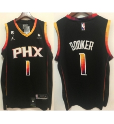 Men Phoenix Suns 1 Devin Booker Black Stitched Basketball Jersey