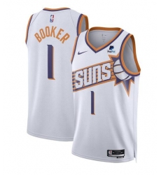 Men Phoenix Suns 1 Devin Booker White 2023 Association Edition Stitched Basketball Jersey