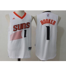 Men Phoenix Suns 1 Devin Booker White Stitched Basketball Jersey
