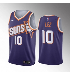 Men Phoenix Suns 10 Damion Lee Purple Icon Edition Stitched Basketball Jersey