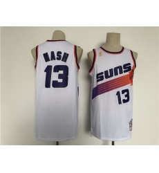Men Phoenix Suns 13 Nash White Throwback 2021 NBA Jersey