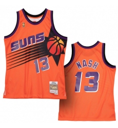 Men Phoenix Suns 13 Steve Nash Orange 1996 97 Throwback Stitched Jersey