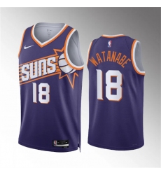 Men Phoenix Suns 18 Yuta Watanabe Purple Icon Edition Stitched Basketball Jersey