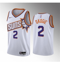 Men Phoenix Suns 2 Josh Okogie White Association Edition Stitched Basketball Jersey