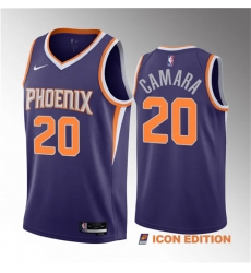 Men Phoenix Suns 20 Toumani Camara Purple 2023 Draft Icon Edition Stitched Basketball Jersey