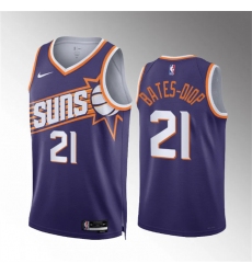 Men Phoenix Suns 21 Keita Bates Diop Purple Icon Edition Stitched Basketball Jersey