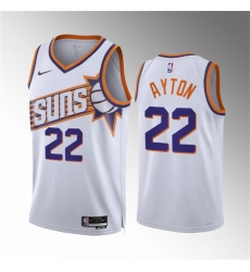Men Phoenix Suns 22 Deandre Ayton White Association Edition Stitched Basketball Jersey