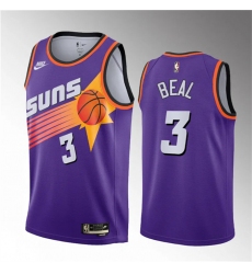 Men Phoenix Suns 3 Bradley Beal Purple Classic Edition Stitched Basketball Jersey