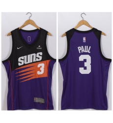 Men Phoenix Suns 3 Chris Paul Purple Stitched Jersey