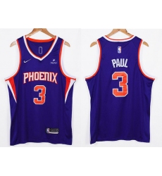 Men Phoenix Suns Chris Paul 3 Orange 2021 2022 Purple Edition Nike Stitched Jersey