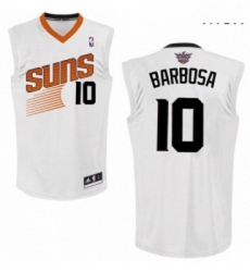 Mens Adidas Phoenix Suns 10 Leandro Barbosa Authentic White Home NBA Jersey 