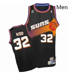 Mens Adidas Phoenix Suns 32 Jason Kidd Authentic Black Throwback NBA Jersey