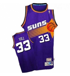 Mens Adidas Phoenix Suns 33 Grant Hill Authentic Purple Throwback NBA Jersey