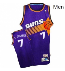 Mens Adidas Phoenix Suns 7 Kevin Johnson Authentic Purple Throwback NBA Jersey