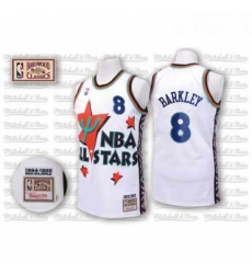 Mens Adidas Phoenix Suns 8 Charles Barkley Authentic White 1995 All Star Throwback NBA Jersey
