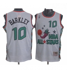Mens Mitchell and Ness Phoenix Suns 10 Charles Barkley Swingman White 1996 All star Throwback NBA Jersey
