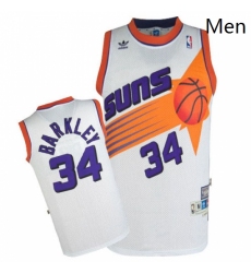 Mens Mitchell and Ness Phoenix Suns 34 Charles Barkley Authentic White Throwback NBA Jersey