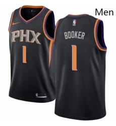 Mens Nike Phoenix Suns 1 Devin Booker Swingman Black Alternate NBA Jersey Statement Edition