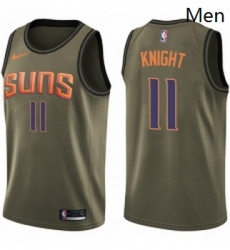 Mens Nike Phoenix Suns 11 Brandon Knight Swingman Green Salute to Service NBA Jersey