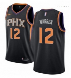 Mens Nike Phoenix Suns 12 TJ Warren Authentic Black Alternate NBA Jersey Statement Edition