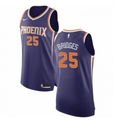 Mens Nike Phoenix Suns 25 Mikal Bridges Authentic Purple NBA Jersey Icon Edition 