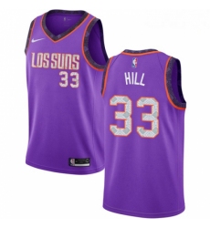 Mens Nike Phoenix Suns 33 Grant Hill Swingman Purple NBA Jersey 2018 19 City Edition