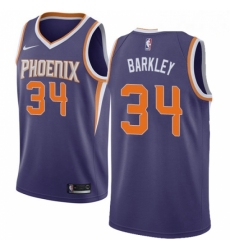 Mens Nike Phoenix Suns 34 Charles Barkley Swingman Purple Road NBA Jersey Icon Edition
