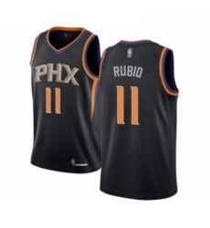 Mens Phoenix Suns 11 Ricky Rubio Authentic Black Basketball Jersey Statement Edition 