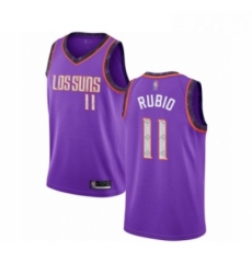 Mens Phoenix Suns 11 Ricky Rubio Authentic Purple Basketball Jersey 2018 19 City Edition 