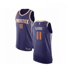 Mens Phoenix Suns 11 Ricky Rubio Authentic Purple Basketball Jersey Icon Edition 