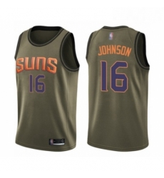 Mens Phoenix Suns 16 Tyler Johnson Swingman Green Salute to Service Basketball Jersey 