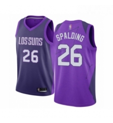 Mens Phoenix Suns 26 Ray Spalding Authentic Purple Basketball Jersey City Edition 
