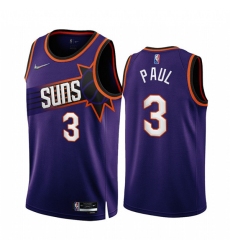 Men's Phoenix Suns #3 Chris Paul 2022-23 Purple 75th Anniversary Icon Edition Stitched Jersey