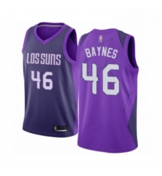 Mens Phoenix Suns 46 Aron Baynes Authentic Purple Basketball Jersey City Edition 