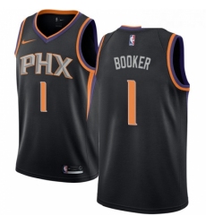 Womens Nike Phoenix Suns 1 Devin Booker Swingman Black Alternate NBA Jersey Statement Edition