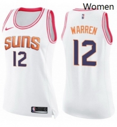 Womens Nike Phoenix Suns 12 TJ Warren Swingman WhitePink Fashion NBA Jersey