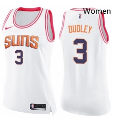 Womens Nike Phoenix Suns 3 Jared Dudley Swingman WhitePink Fashion NBA Jersey