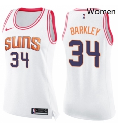 Womens Nike Phoenix Suns 34 Charles Barkley Swingman WhitePink Fashion NBA Jersey