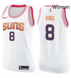 Womens Nike Phoenix Suns 8 George King Swingman WhitePink Fashion NBA Jersey 