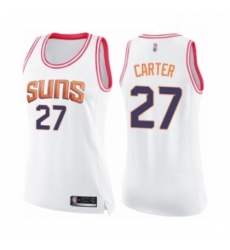Womens Phoenix Suns 27 Jevon Carter Swingman White Pink Fashion Basketball Jersey 